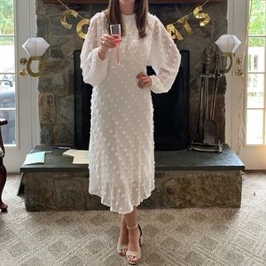 White Chic Wish Cotton Candy Sheer Midi Dress